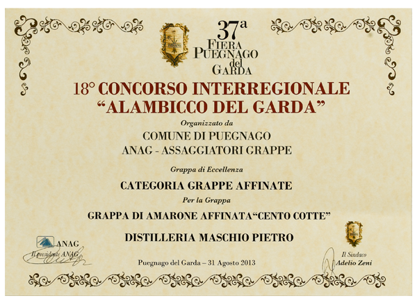 100 COTTE – Grappa di Amarone affinata