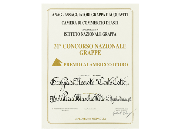 100 COTTE – Grappa di Recioto di Soave